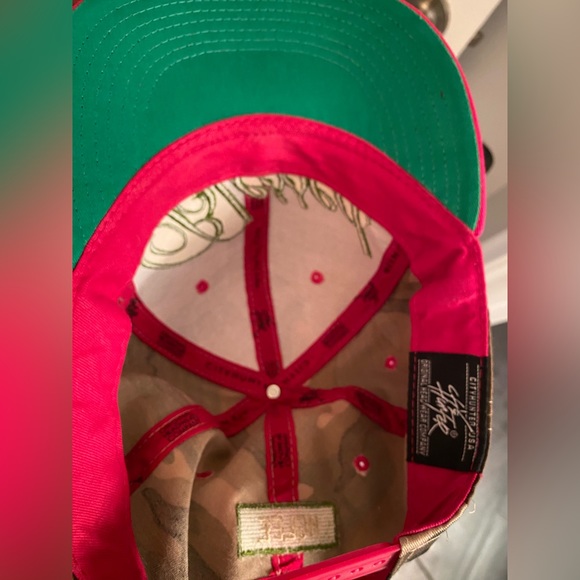 Blessed Camouflage Trucker Hat, Hot pink Brim, Green Embroidery Letters - Picture 4 of 5